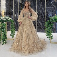 Women's Clothing New Style Gold Heavy Industry Beaded Luxury Evening Dress Sexy Celebrity Beauty Queen Long Dress