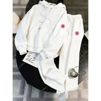 Relaxed Tracksuit Comfortable Fleece Hoodie Printed Jogging Pants Two piece Casual Loungewear Set Suitable Everyday Wear. 2