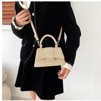 Women's Bags Urban Simple Solid Color Striped Bag Women's Bag Winter New High Quality Crossbody Shoulder Handbag