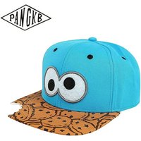 PANGKB Brand Difuzed Cap Cartoon Big Eyes Cookie Bite Snapback Hat Outdoor Travel Adjustable Sun Baseball Sports cap