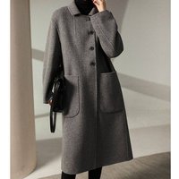  Oversized Double Sided Fleece Coat – Mid Length Winter Jacket Loose Fit