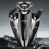 Electric USB Rechargeable Shaver Full Body Washable Triple Blade Display Beard Trimmer Purpose Shaving Razor