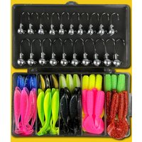 Luya Set Roll Tail Soft Long Throw Lead Head Hook T Tail Fk Bait Sea Bass Bent Mouth Combination