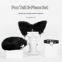 LuvBox Sexy SM Fox Tail Three-Piece Set Multi-Color Anal Plug Collar Props Alternative Toys For Women Adult Products