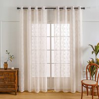 Simple Foundation Branch Lace Curtains Living Room Kitchen Balcony Study Lace Semi Shading Decorative Curtains
