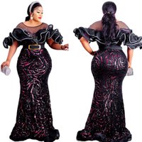 Women's Clothing Rose shaped sequins slim mermaid evening dress long skirt one shoulder lotus leaf luxury women's clothing