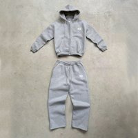 Stylish Tracksuit Sportswear Hoodie 2 Piece Casual Warm Wide Leg Pants Set