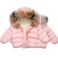 Winter Jacket Faux Fur Hood Warm Fleece Lined Coat & Soft Polyester Outer & Inner Zipper Closure