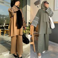 Clothing Plus Wide Leg Pants Trousers Two Piece Set