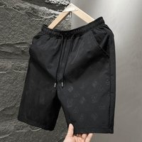 Men's Trendy White Shorts Light Luxury Jacquard Drawstring Casual Five Point Pants Versatile Wear Outside Beach