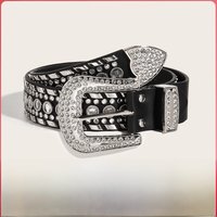 Y2K Wide Belt Decorative Willow Nails Rhinestone Detail European American Fashion Casual Polyester Synthetic Leather