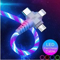 3 1 Multifunctional Charger Cable LED Light Fast Cable Android Phone iPhone Samsung Huawei Xiaomi Realme OnePlus Tablet etc.