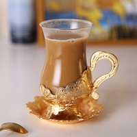European Style Coffee Women's Glass Water Luxurious Creative Set High-end Insulated Saucer Tea Mug Simple Cup