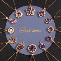 Necklaces Versatile, Niche Design, Ins Style, Purple Four Leaf Clover Love Pendant Jewelry