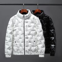 Men's Clothing Glossy cotton Jacket Men's Short New Stand Collar Printed Light White Duck cotton Couple Trendy Winter Jacket for Men