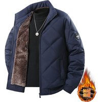 Softshell Cotton Jacket Executive Style Fleece Lined Thickened Stand Collar Middle Aged Elderly Autumn Winter