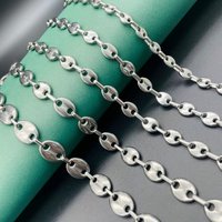 Pig Titanium Nose Personality Coffee Bean Non-Fading Stainless Steel Necklace 6/7/8/9/10/11/13MM