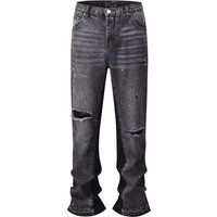 Men's Clothing Jeans Three Dimensional Cutting Loose Baggy Ripped Cat Whisker Micro Flared Pants For Men And Women Jeans