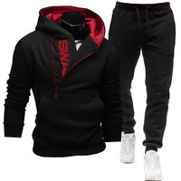 2023 Tracksuit 2 Pieces Set Sweatshirt + Sweatpants Sportswear Zipper Hoodies Casual Clothing Ropa Hombre