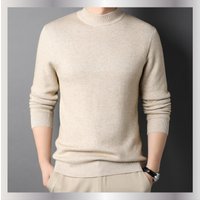Spring Autumn Solid Half Turtleneck Knitted Slim Fit Base Layer Sweater Clothing
