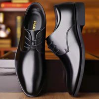 Spring Autumn Leisure Business Dress Leather Inner Elevated Single Suit Casual Shoes