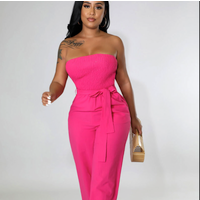 Summer Fashion Sexy Solid Bra Jumpsuit Casual Pants