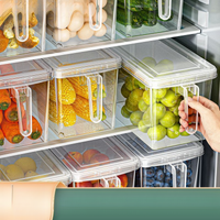 Large Capacity Refrigerator Fresh Keeping Kitchen Vegetable Fruit Organizer Frozen Egg Storage Box Food Grade