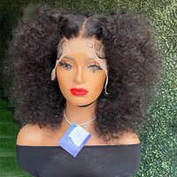Black Ladies Front Lace Wig Set New Arrival Wig Fluffy Long Curly Hair Afro