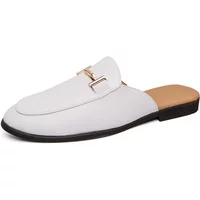 P7 YEINSHAARS Designer Slipon Men Casual Shoes Luxury Brand High Quality Genuine Leather Slipper Loafers Summer Half Shoes For Men