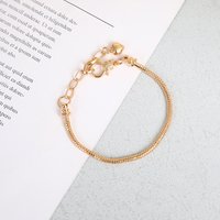 Pans DIY Jewelry Simple Copper Chain Snake Bone Silver Lobster Clasp Beaded Bracelet