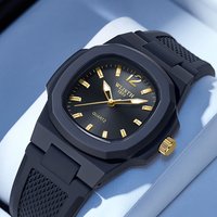 Men's Watches Fashion Square Men's Watch Outdoor Sports Student Watch Waterproof Trend Foreign Trade Men's Quartz Watch