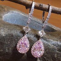 Cao Shichao Sparkling Zircon Water Drop Earrings Exquisite Crystal Earrings Advanced Fashionable Pear shaped Earrings