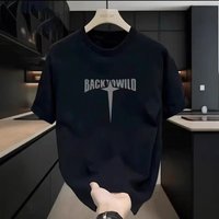Clothing Round Neck Simple Printed Heavyweight Cotton Short Sleeved T Shirt Summer Loose Casual Handsome T Shirt Top