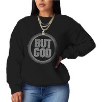 Women's Fashion Print Headless Casual Loose Long-sleeved Hoodie
