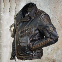 Men's Clothing 2024 autumn and winter new personalized leather jacket slim-fit multi-pocket zipper jacket male