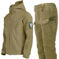 Clothing Suit Winter Warm Plus Velvet Soft Shell Clothing Pants Fishing Skiing Mountaineering Clothing Cold Proof Fleece Jacket