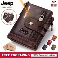 Rfid Genuine Leather Solid Men Wallet Travel RFID Blockin Cradit Card Holder With Coin Pocket  Brand Business Clutch