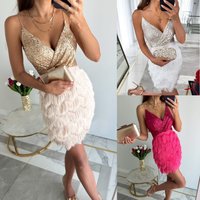 Clothing party sequin casual suspender dress INS loose fashion dress