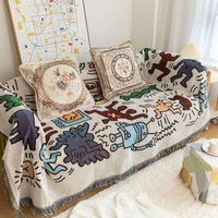 Graffiti Towel Sofa Cover Ins Dust Cover Towel Single Sofa Cover Towel Decorative Blanket