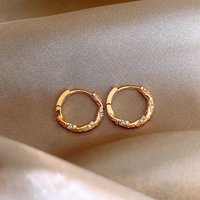 Zircon 2024 New Trend Unique Niche Earrings For Women Gold High-end Simple Hoop Ear Clips