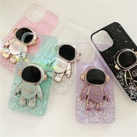 Phone Case On Xiaomi mi 11 lite Glitter Stars Astronaut Fold Phone Holder Soft Cover mi note 10 10t lite 12 11t 11pr