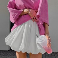 Clothing pure all match girlish style high waist skirt