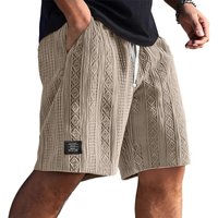 Men's Casual Jacquard Logo Shorts - Breathable Comfort Fit For Everyday Wear (Multiple Colors & Sizes)