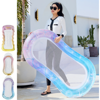 Pool & Accessories Premium Inflatable Pool Lounge Chair With Mesh Backrest Pillow Sparkling Adult Floating Bed