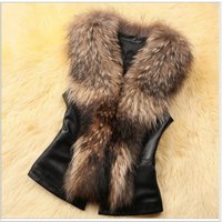 K Hairy Collar Fur Vest Short Design Cotton Slim Fit Faux Fur Vest Shoulder Strap