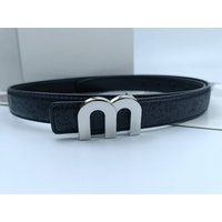 European American Fashion Belt Personalized Letter M Buckle Versatile Korean Fashion Decorative Jeans Belt