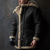 Men's clothing fur one hooded single breasted coat zipper pocket loose warm padded jacket