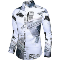 Men’s clothing long sleeve flower shirt digital flower shirt