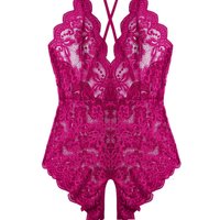 Deep V Crotchless Lace Bodysuit Sexy Backless Lingerie Slim Fit Cross Border Source No Removal Crossover Intimate Wear