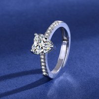 Engagement Proposal Wedding Ring For Women, Bright Love-plated 18K White Gold Micro-set Ring